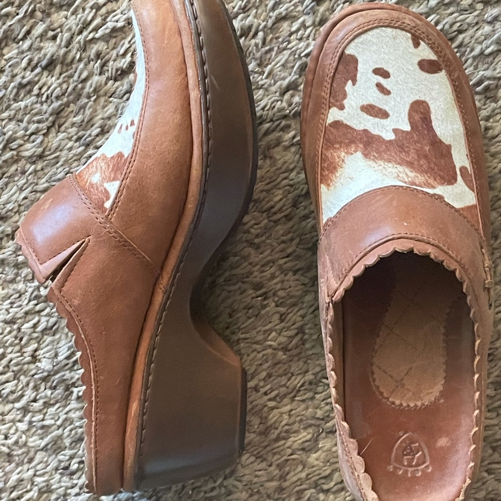 Ariat cow hide/leather mules size 8.5